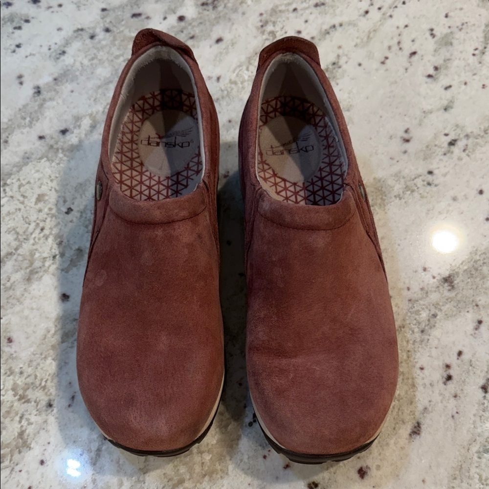 Dansko Suede Slip-On Slippers - Dusty Rose